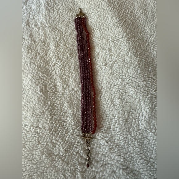 5 Strand Garnet Gemstone Bead Estate Braacelet 5 Strand Garnet Gemstone Bead Estate Braacelet